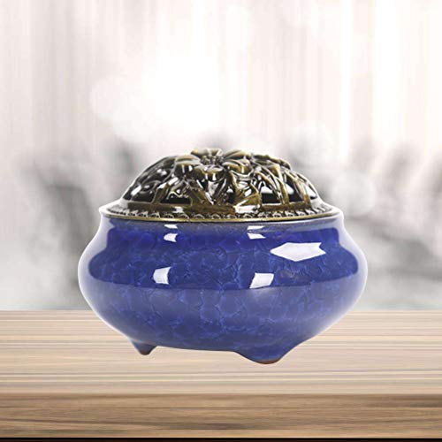 Queimador de incenso de cone da Vosarea com suporte de incenso de calabash de liga metálica, bandeja
