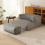 TISSU DE HAUTE QUALITÉ: Cette housse de pouf est faite de tissu en cuir microfibre de première qualité, doux, confortable, respectueux de l'environnement, résistant à l'usure, aux taches et à la décoloration. Ce tissu a été soigneusement sélectionné pour sa qualité et sa facilité d'utilisation et est cousu à plat pour plus de résistance et de durabilité.
