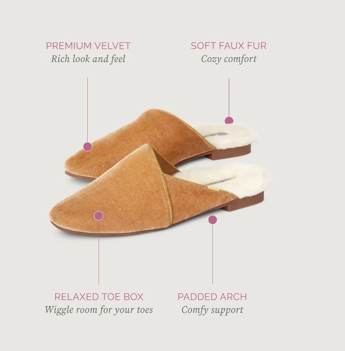 Women’s Slippers – Stylish Indoor Outdoor House Slippers with Arch Support, Memory Foam Cushion, Faux Fur Lining – Anti-Slip Sole, Comfortable & Machine Washable.4