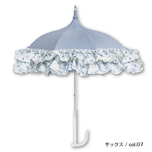 nostalgique jardin（ノスタルジック ジャルダン）/ パゴダ傘 遮光 晴雨兼用 UVカット 日傘 (サックス/col.07)