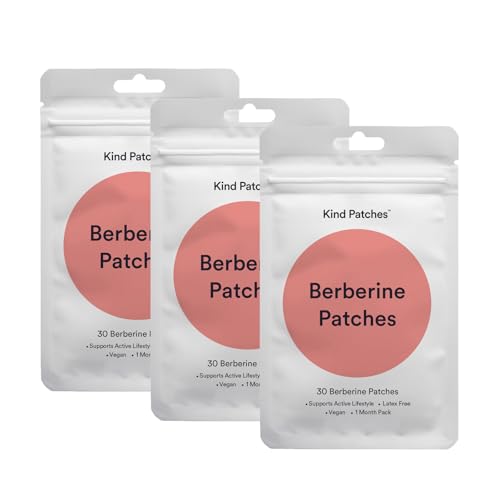 Kind Patches Berberine Patches with L Glutamine, Chromium, Pomegranate and Cinnamon - 3 Pack, 90 Patches