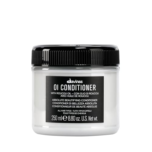 Davines OI Conditioner, Rich Creamy Hydrating Conditioner for All Hair Types - Accelerates Drying, Protects Structure & Adds Shine with Antioxidant Roucou Oil - Softens & Detangles, 8.45 Fl Oz