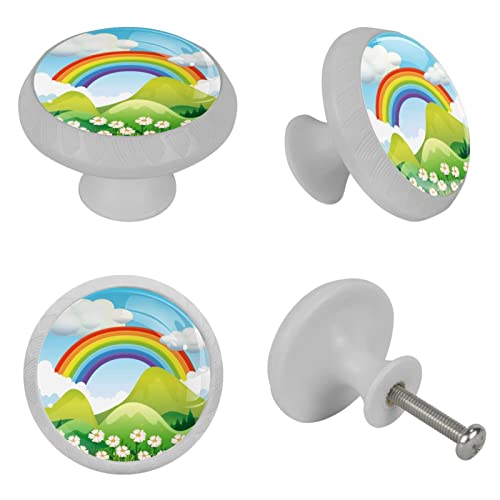 Poignées de tiroir arc-en-ciel fluorescentes 3.5 cm pour commode (lot de 4)