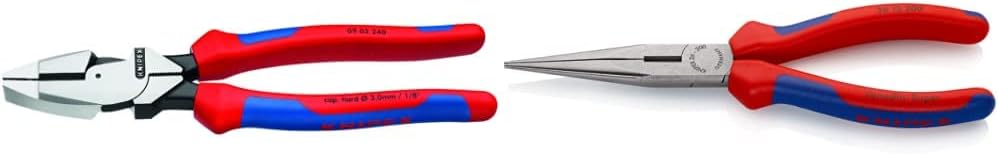 Knipex Ultra-High Leverage Lineman's Pliers and Long Nose Pliers With Cutter Bundle