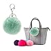 Cityelf Cute Faux Rabbit Fur Ball Pom Pom Keychain Car Key Ring Handbag Tote Bag Pendant Purse Charm (GREEN)