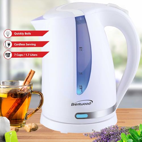 Hervidor Eléctrico Brentwood 1.7L 1100W Blanco miniatura 2