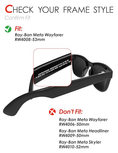 Image of Transition Replacement Lenses Compatible with Ray-Ban Meta Wayfarer RW4006 /RW4008 /RW4012 50MM&53MM (Gen 2) - Options