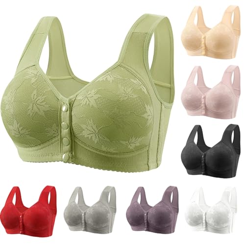 haul+Store+Clearance+Outlet 2025 Ladies Bras for Older Women Front Closure Bra Full Coverage Comfortable Bras No Underwire Plus Size Bra My+Orders+delivery My+Reviews Green-1 3XL