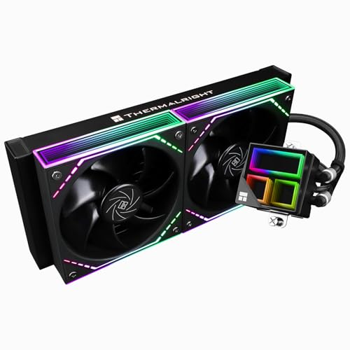 Thermalrlght Frozen Infinity 240 Black CPU Aio Cooler,TL-M12*2 PWM Fans,Computer CPU Water Cooler,ARGB Infinity Mirror,240 CPU Liquid Cooling:LGA1851/1700/1150/1151/1200/2011,PC Water Cooling