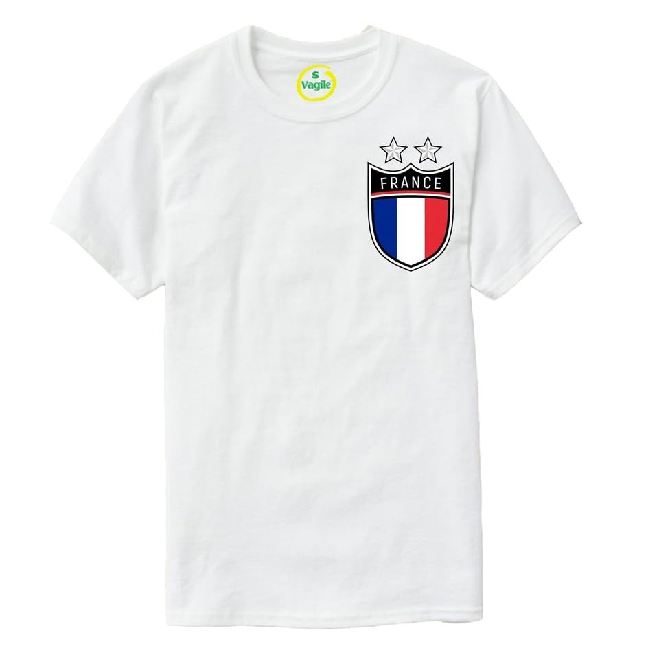 France Football Shirt Mens Boys - France Flag Badge T Shirt - Football World Cup 2026 Supporters Navy Blue Rooster Tee Him - French Tournament Footy Soccer Top