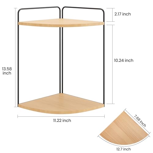 Image of Forest Angle Bathroom Counter Organizer,Countertop Organizer,Vanity Organizers,Bathroom Storage,Bathroom Sink Caddy,Counter Shelf,Corner Counter,Corner Shelves(Black-Burlywood)