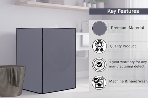 Image of Stylista Washing Machine Cover Compatible for IFB 6.5 Kg Fully-Automatic Front Loading Elena ZX Grey
