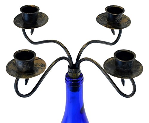 Southern Homewares Wine Bottle Topper Candelabra 4 Candle Holder
