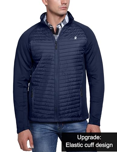 Image of Little Donkey Andy Men's Insulated Hybrid Jacket, Quilted Fleece Lined Running Hiking Jacket