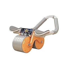 2 in 1 Automatic Rebound Belly Wheel with Elbow Support 4D Ab Roller Wheel Fitness Flat Plate Support Abdominal Workout Roler 23.7.8 (Color : Orange)