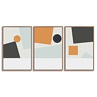 3 Piece Framed Canvas Wall Art Moon Picture Geometric Canvas Prints Home Artwork Decoration for Living Room,Bedroom - 16