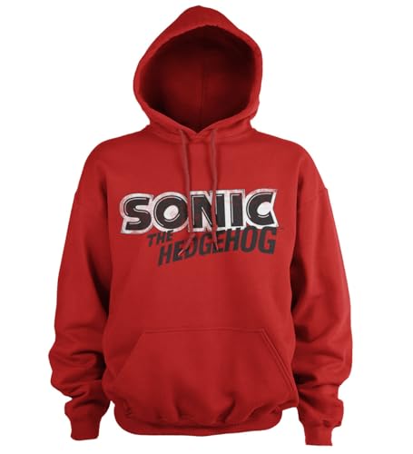 Sweat à capuche Sonic bleu au logo brodé classic vêtement doux sous licence