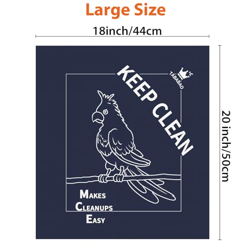 Image of Bird Cage Liners, Parrot Cage Liners, 50pcs Disposable Cage Liners for Birds, Non-Woven Pre-cut Large Bird Cage Liners For Parrot Parakeet Conure Cockatiel, Bird Cage Paper Liners, 20 x 18 inch, Blue