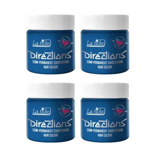 La Riche Directions Semipermanente Haarfarbe 100 ml Dose 4 Packung (Lagoon Blue)