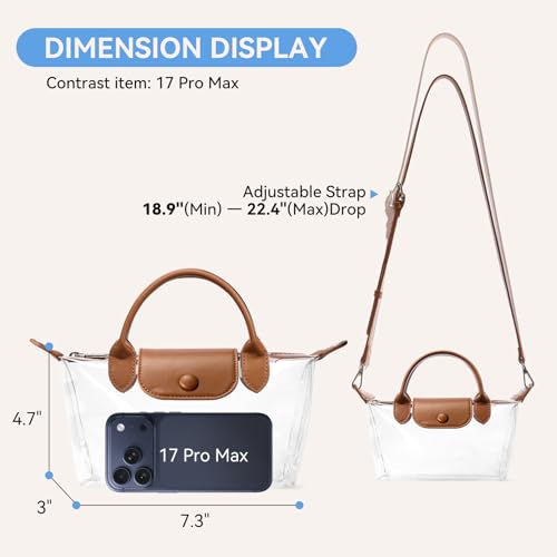 Image of BOSTANTEN Clear Bag for Stadium Approved Crossbody Purse Handbags for Concerts Sports Events