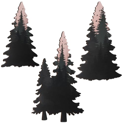 Lumncomfor 3PCS Wooden Pine Tree Wall Art Set