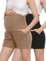 PARNIXS Sommermode Hotpants für Schwangerschaft, Kurze Hose mit Tasche, Bequeme und atmungsaktive Jogging-Shorts, Baseball-Sweathose, Schwarz, M
