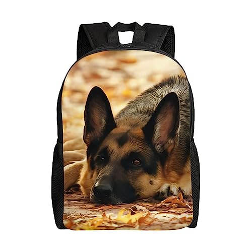 PartyUnix Sac à dos pour chien berger allemand = >> Robuste et résistant à l'usure, tendance et léger, décontracté, minimaliste pour homme et femme, Noir , taille unique