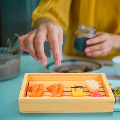 Plato rectangular de madera para sushi 23x18.5 cm miniatura 4