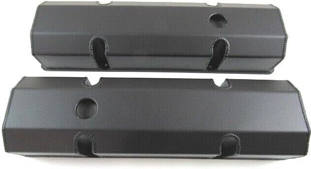 Compatible with Chevy SBC 327 350 383 Fabricated Aluminum Tall Valve Covers Black E41303BC