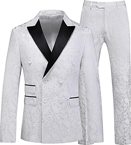 Costume deux pièces jacquard pour homme élégant pour garçon d'honneur