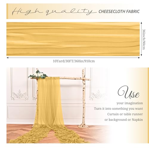 Décoration de mariage gaze dorée 9,1m pour table et chaise - 2