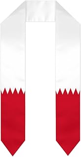 Vintage Bahrain Bahrainese Flag Graduation Stole Scarf Shawl Sash Class of 2026 for Men Women Thickened Heavy Duty Double-sided Scarves Graduate Ceremony Gift for High School College University