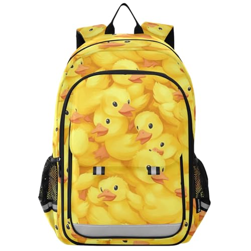 Sac à dos pour ordinateur portable enfants imperméable à canards jaunes