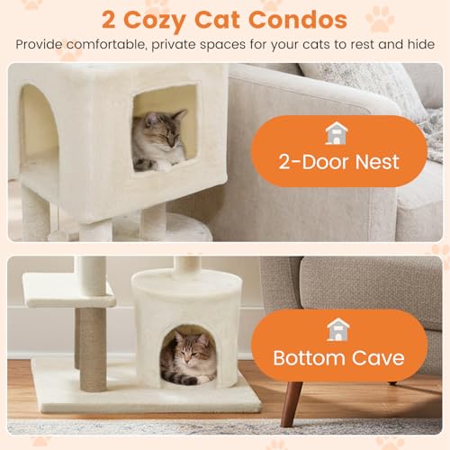 Árbol para Gatos Tangkula 64 Pulgadas Multinivel Beige miniatura 5
