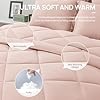 Love's cabin Twin Comforter Set Pink, 5 Pieces Twin Bed in a Bag, All Season Bedding Sets with 1 Comforter, 1 Flat Sheet, 1 Fitted Sheet, 1 Pillowcase and 1 Pillow Sham #4