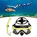 HEEPDD Swimming Training Snorkel Kit, Adjustable Snorkel Goggle Tube Set Ergonomic Design HD Glass for Surfing (Yellow)