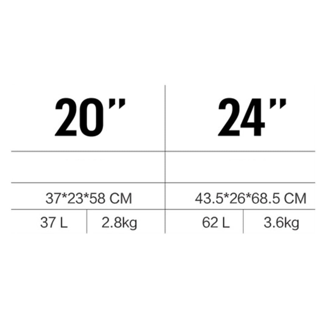 Bagaż Kabinowy Walizki Z Kółkami Zabezpieczenie Przed Upadkiem Odporne Na Zużycie Walizki 20/24 Cali Lekkie Walizka Podróżna(White,24in)