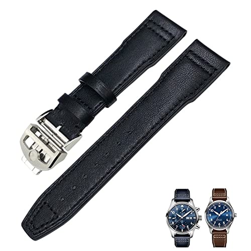 Bracelet de montre en cuir véritable de vachette 19mm à 22mm pour IWC Portofino