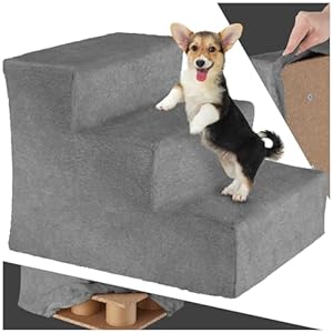 tectake® Escalier pour Chien & Chat pour Voiture ou canapé, Rampe pour Chien antidérapant, déhoussable & Lavable, Rampe de Coffre pour Chien & Chat, Marche pour Chien Max. 50 kg, Accessoire Chien