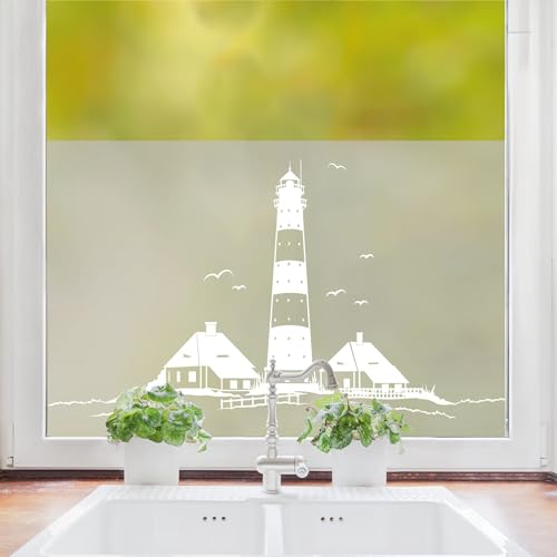 Wandtattoo Loft Sichtschutzfolie Fenster mit Leuchturm St. Peter Ording...
