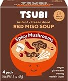Tsubi Miso Soup Vegan Instant Soup, Low Carb, Non-GMO, Gluten Free Miso Soup, 6 oz Servings, (Red Mi
