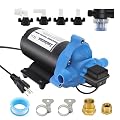 Yeehemes Water Transfer Pump 110V, 4 GPM 45 Psi US Plug, Brass Connector Self Priming Water Booster Pump RV Water Pump Used for Home Camper Sprayer