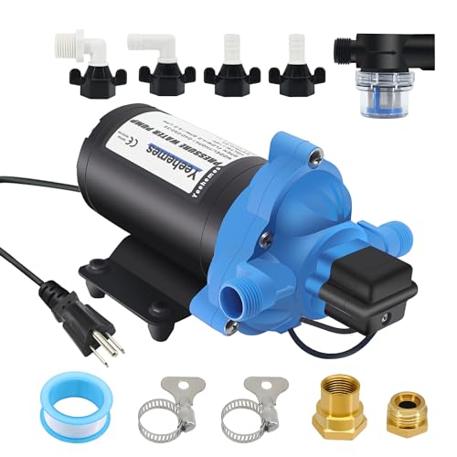 Yeehemes On Demand Pump T33, Water Transfer Pump 110V, 4 GPM 45 Psi Brass Connector Self Priming 03526-144A for Home Camper Sprayer Aqua