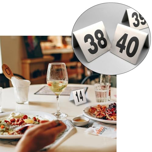 Wielokrotnego użytku Numery Stołu Ze Stali Nierdzewnej 1-50, Sturdy Metalowe Karty Namiotowe Na Wesela i Bankiety, Podwójne Stackable Seat Znaki Do Dekoracji Imprezy Restauracji