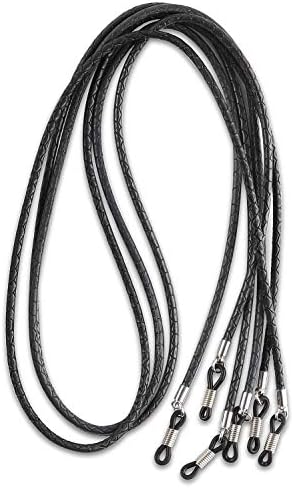 Avitron Elegant Eyeglass, Sunglass Strap-Chain- Retainer,Sports Band, 3 Black Pack PU Leather For Men Women By HANGIT