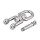 CHEOTIME Hochleistungs Drehgelenk, Drehschäkel aus Edelstahl 304, Karabinerhaken, Rollschäkelgerät, Marine mit Schlüsselringen für Web Baumschaukel, Schaukelspinner-Aufhänger (12mm)