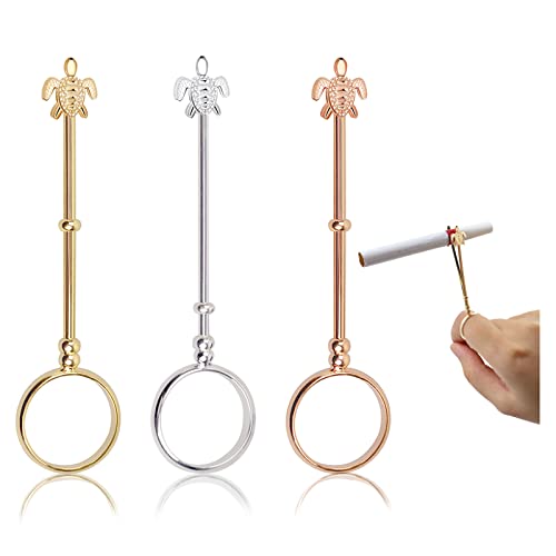 Lot de 3 bagues à clip pour porte-cigarette - Élégantes tortues - Vintage - En laiton - Pour femme et homme - 1,7 cm Cover