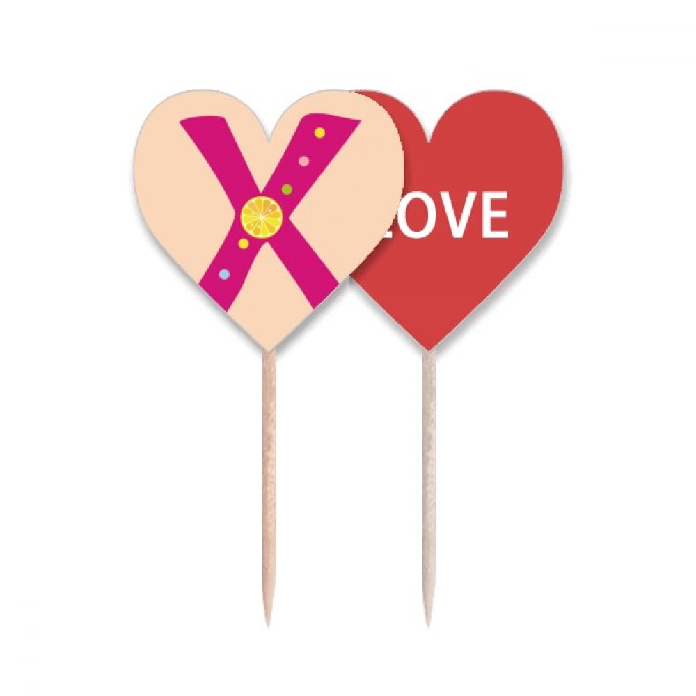 Cure-dents drapeau avec étiquette love heart mignon pour décoration cupcake et anniversaire