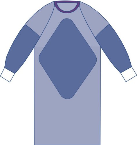 Medline Sirus Surgical Gowns, Sterile Fabric-Reinforced with Raglan Sleeves, AAMI Level 3, Size 2XL, Case of 28 Each