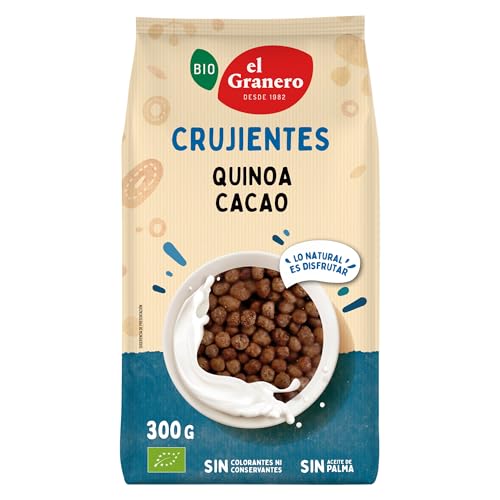 El Granero Integral - Bolitas de Quinoa con Agave y Cacao - 300 g - Alto Nivel de Proteínas - Rico en Vitaminas, Minerales y Aminoácidos - Favorece el Desarrollo Cerebral - Apta para Veganos